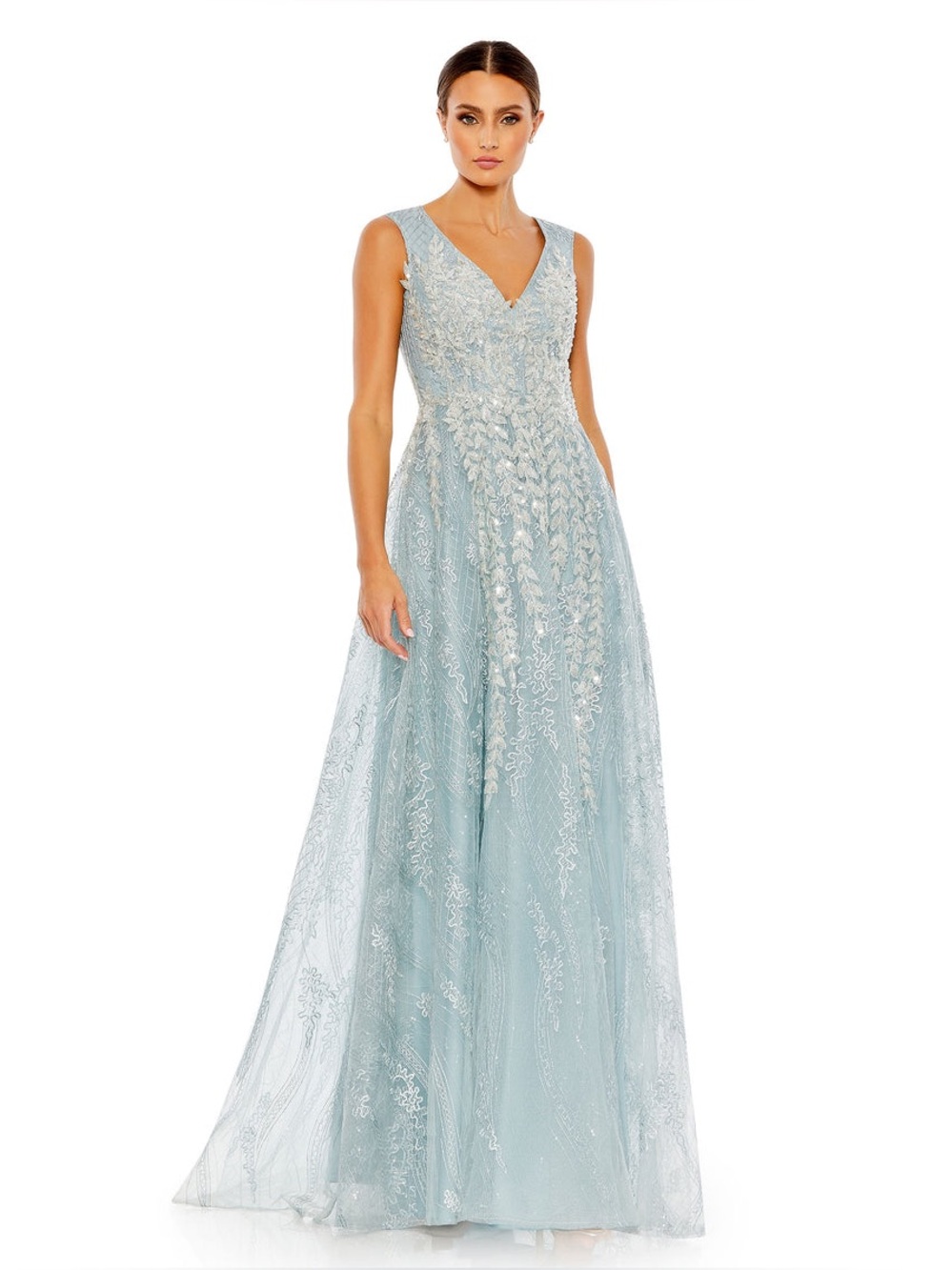 MAC DUGGAL Embroidered Sleeveless A Line Gown